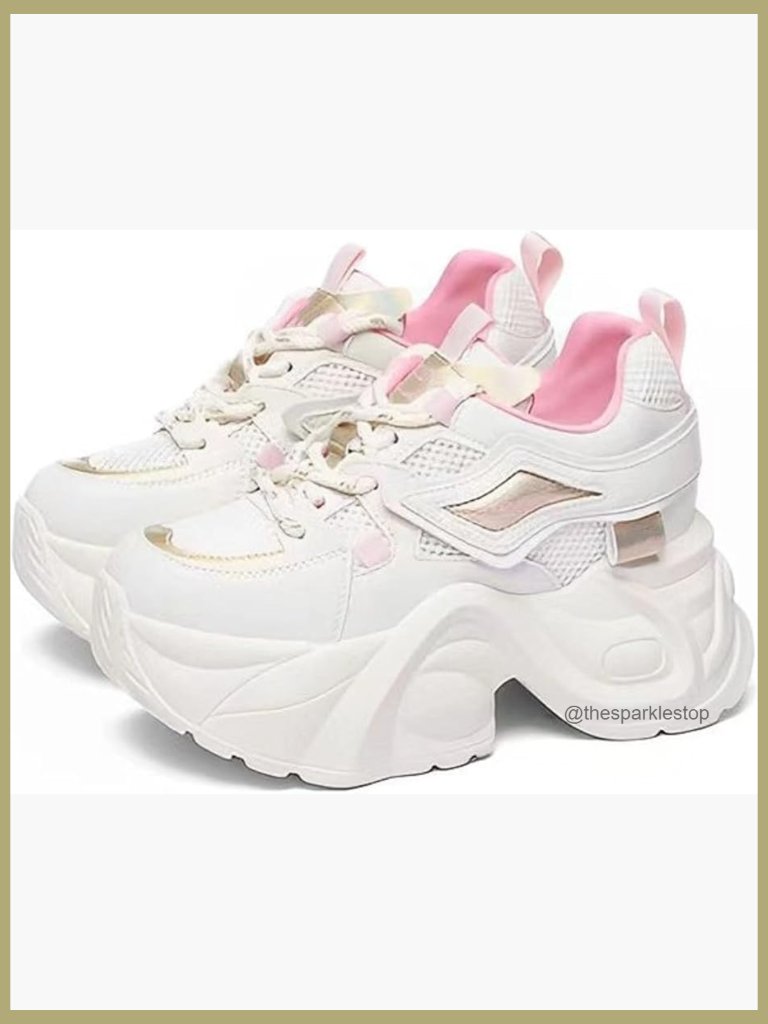 Chunky Sneakers With 2.7-Inch Thick Sole Breathable Mesh Walking Shoes